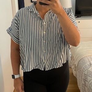 Madewell Striped Button Down Crop